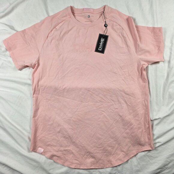 Dime Industries Womens 3XL Pink Crewneck T-Shirt Logo Graphic Lightweight Casual - Picture 1 of 11